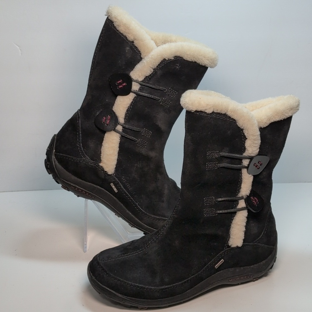 Merrell yarra waterproof suede black boots women's size 7.5 EU 38 - Picture 12 of 15